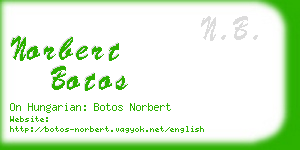 norbert botos business card